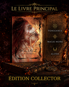 Édition Collector d’Et vous brûlerez dans ma haine : couverture illustrée d’une femme de profil, une araignée près des lèvres, au milieu des flammes.