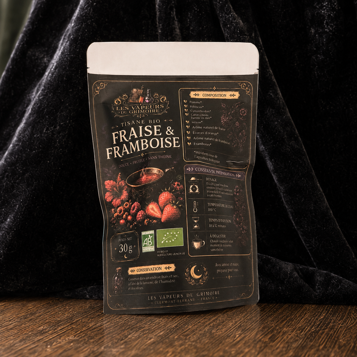 Infusion fraise-framboise bio — sachet de 30 g